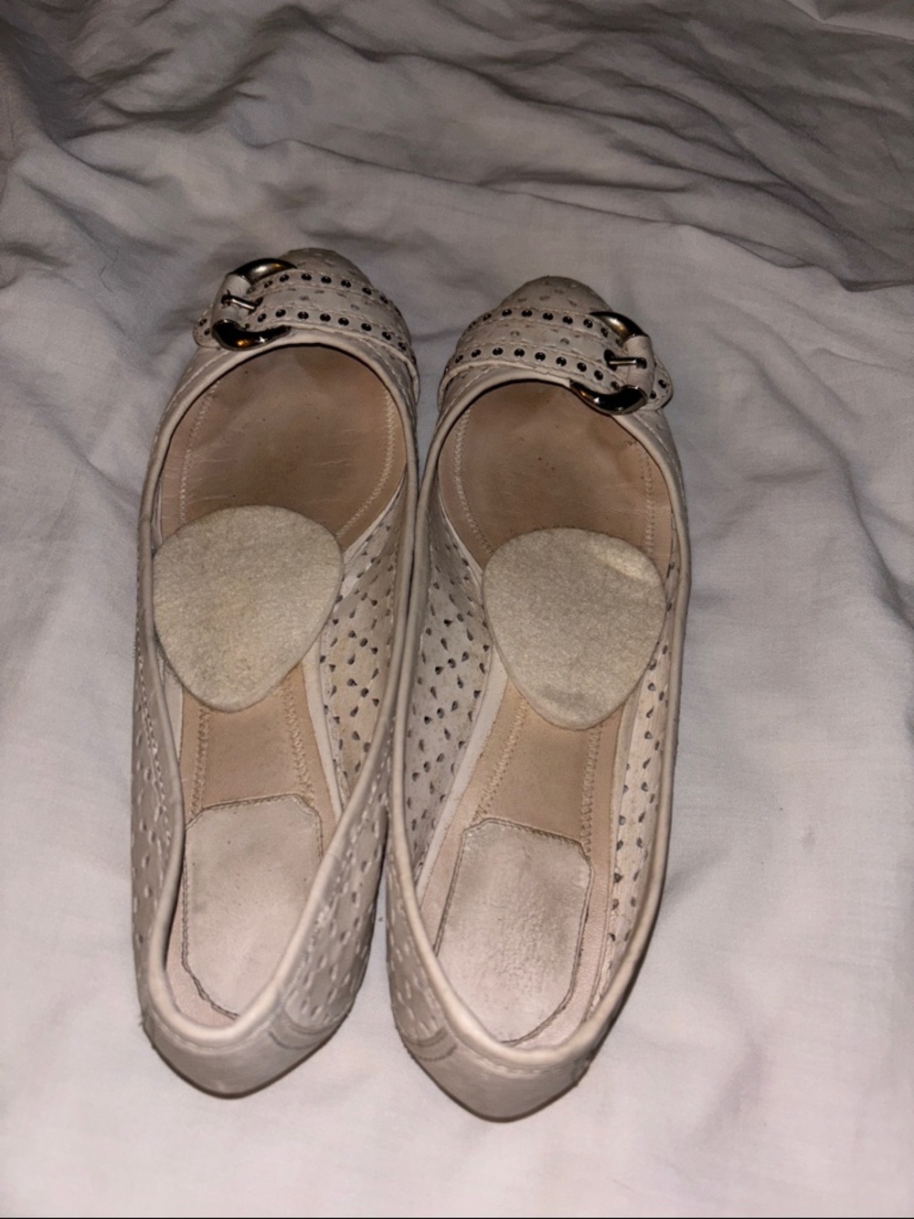 Christian Dior Women’s Cream Perforated Buckle Flats - Picture 5 of 11
